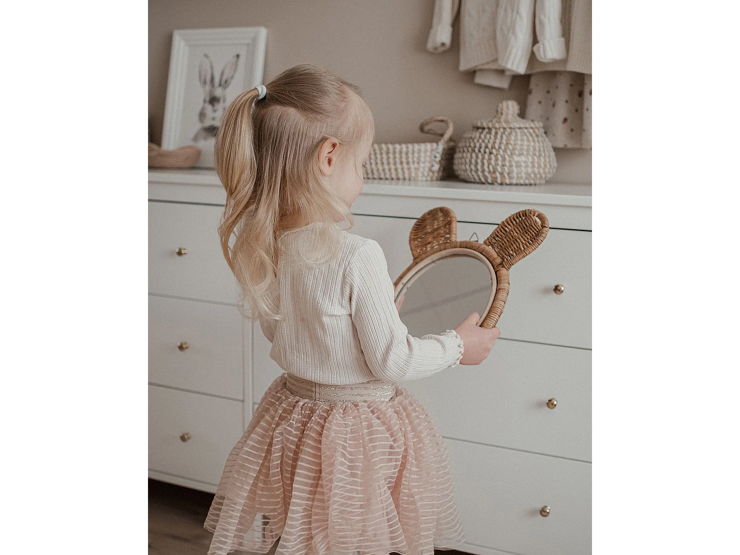 Miroir ASHANTI 30 cm 33 cm Rotin Naturel