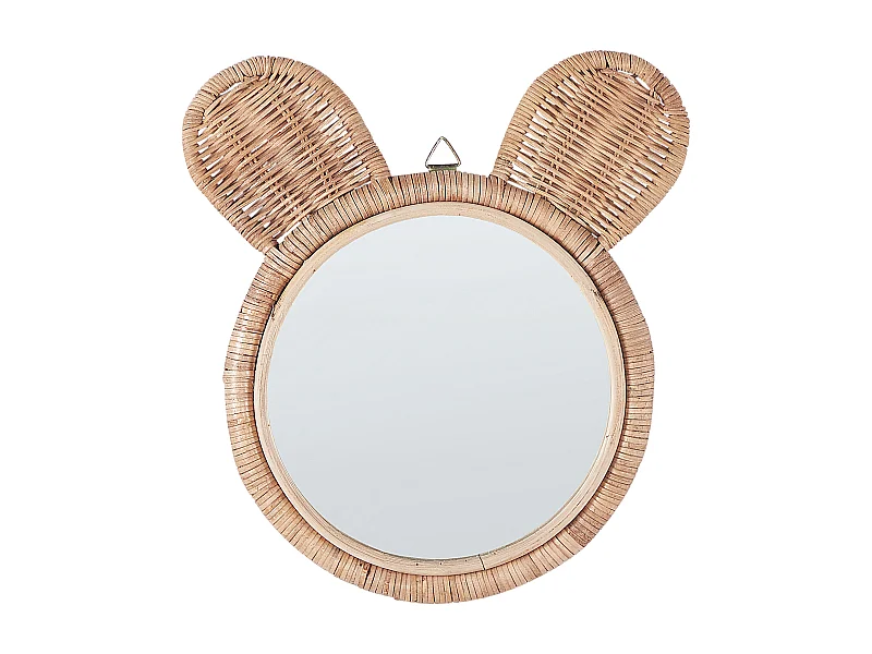 Miroir ASHANTI 30 cm 33 cm Rotin Naturel