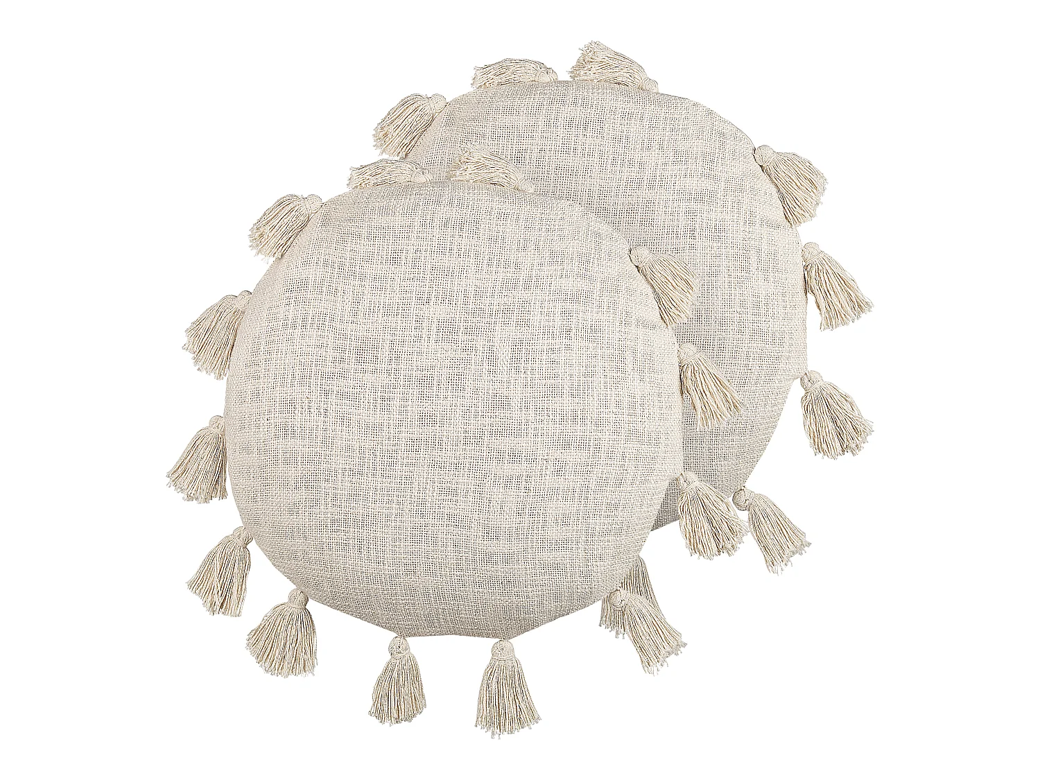 Lot de 2 coussins décoratifs MADIA Coton 45 x 45 cm Beige clair Unicolore
