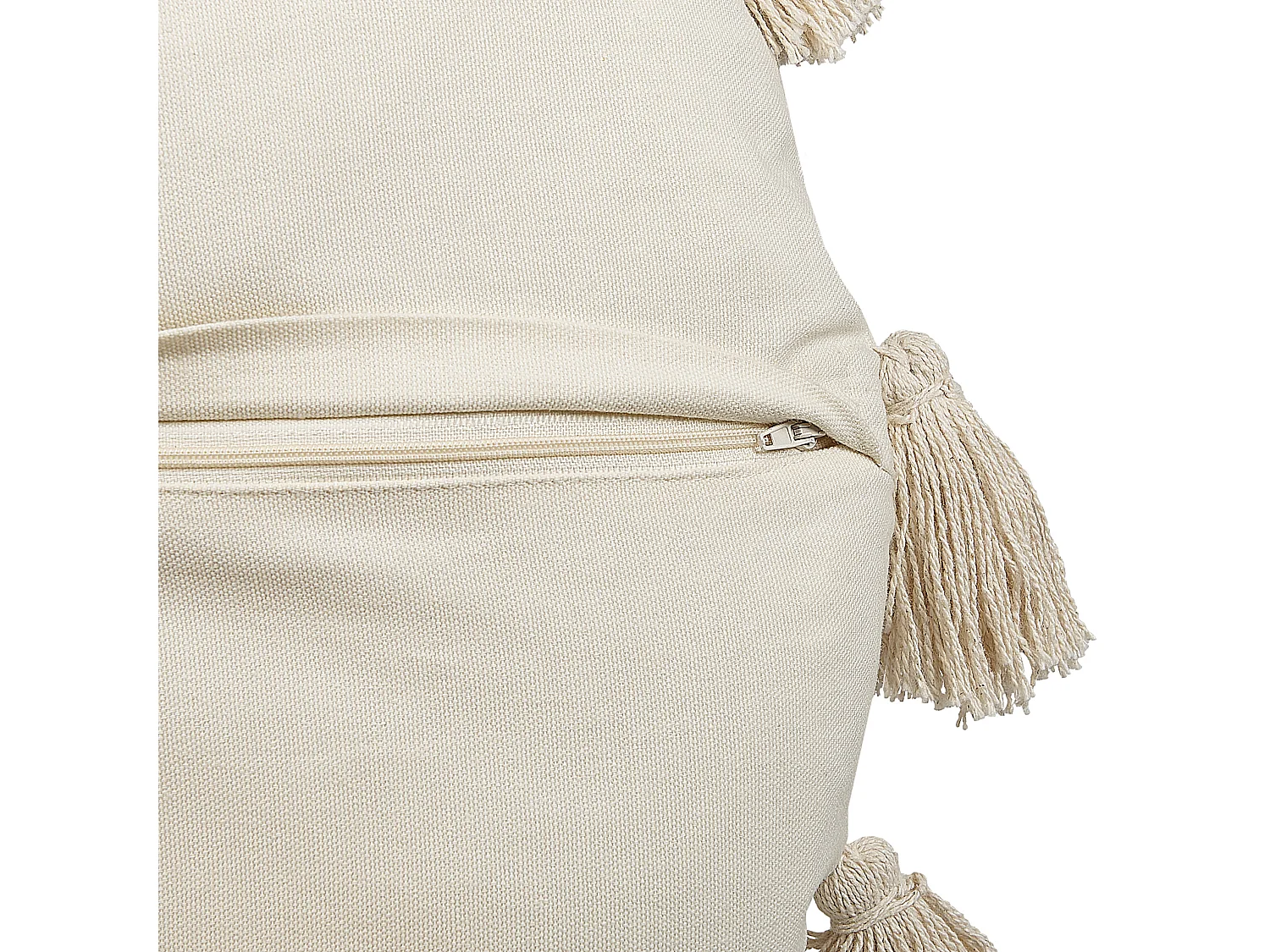 Conjunto de 2 almofadas decorativas MADIA Algodão 45 x 45 cm Creme claro Sólido