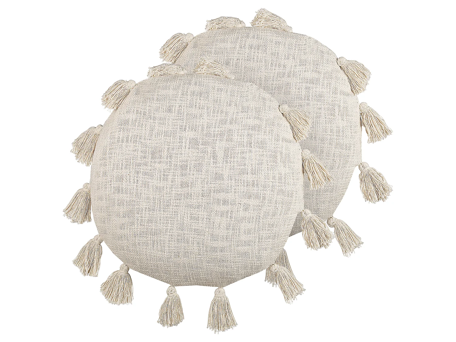 Lot de 2 coussins décoratifs MADIA Coton 45 x 45 cm Beige clair Unicolore