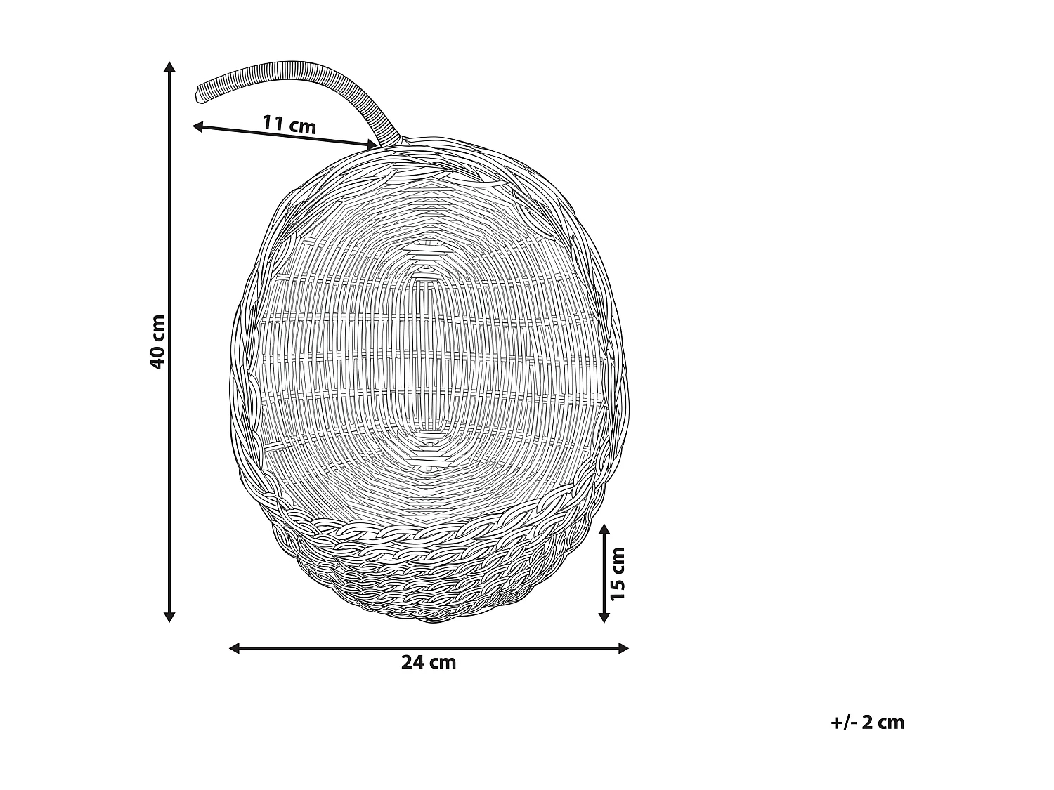 Decorazione da parete mela MAKONDE Rattan 40 cm Naturale