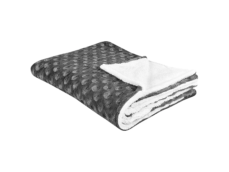 Decke Polyester grau / weiß 150 x 200 cm Wohndecke Überwurf Modern Kandilli