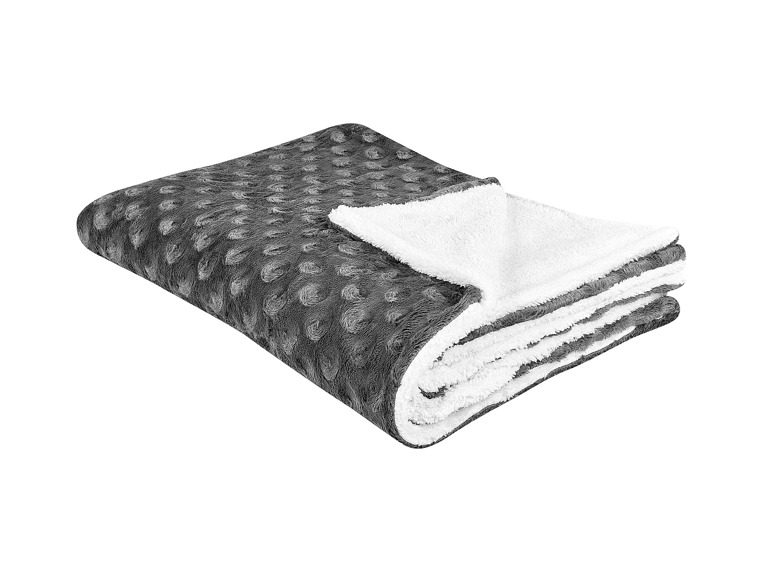 Decke Polyester grau / weiß 150 x 200 cm Wohndecke Überwurf Modern Kandilli