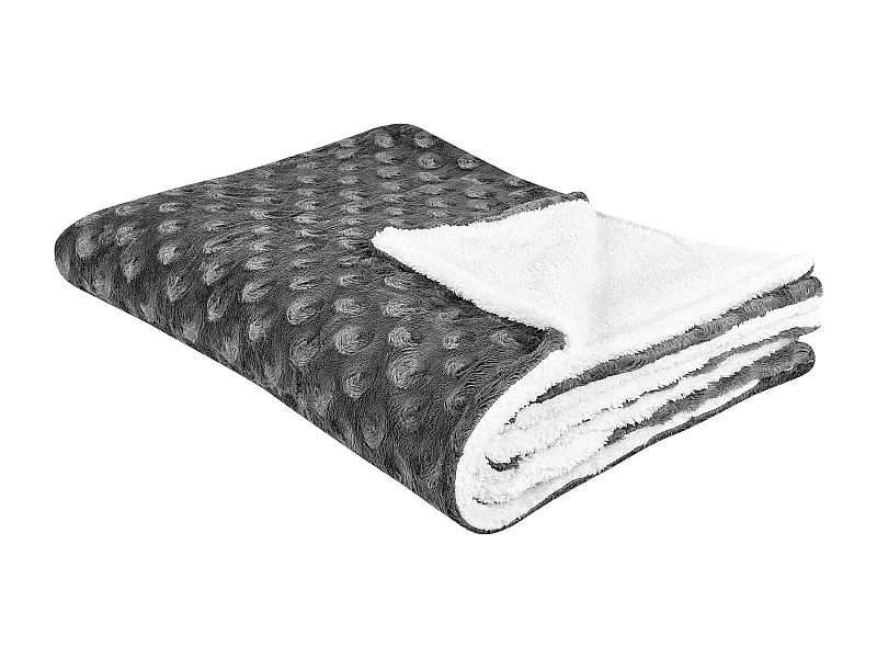 Decke Polyester grau / weiß 150 x 200 cm Wohndecke Überwurf Modern Kandilli