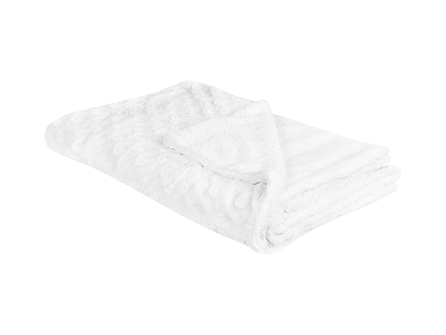 Decke Polyester weiß 150 x 200 cm Wohndecke Überwurf Modern Kandilli