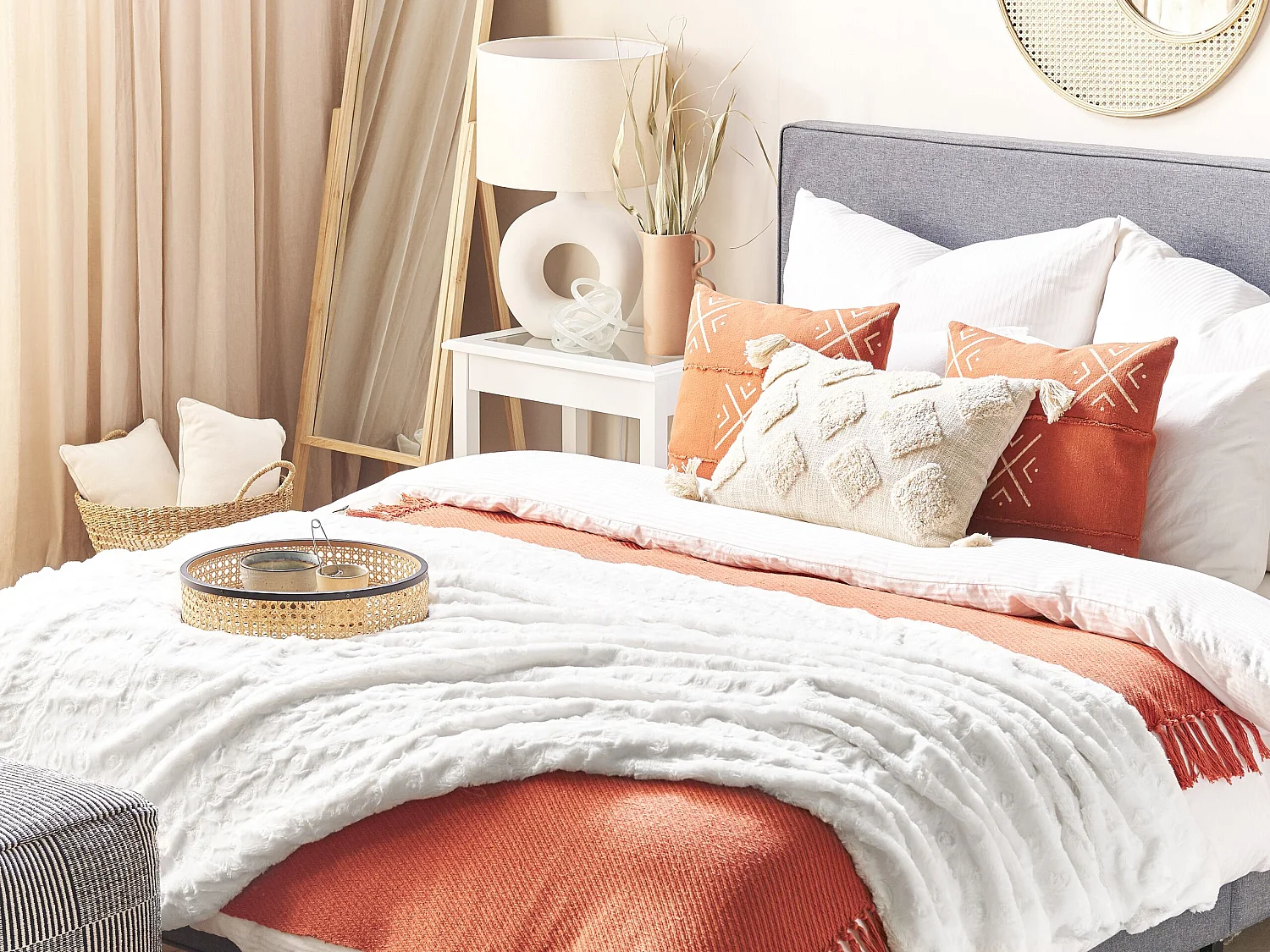 Couvre-lits KANDILLI 150 x 200 cm Blanc cassé