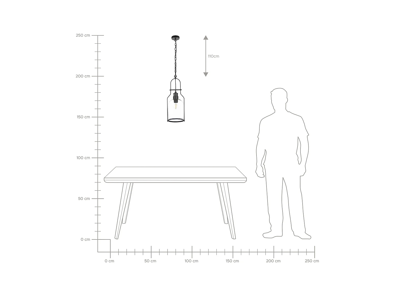 Lot de 2 lampes suspendues BASHILO Métal Noir