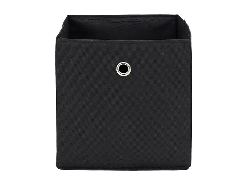 Cube de rangement 30x30x30 cm noir et anneau chromé