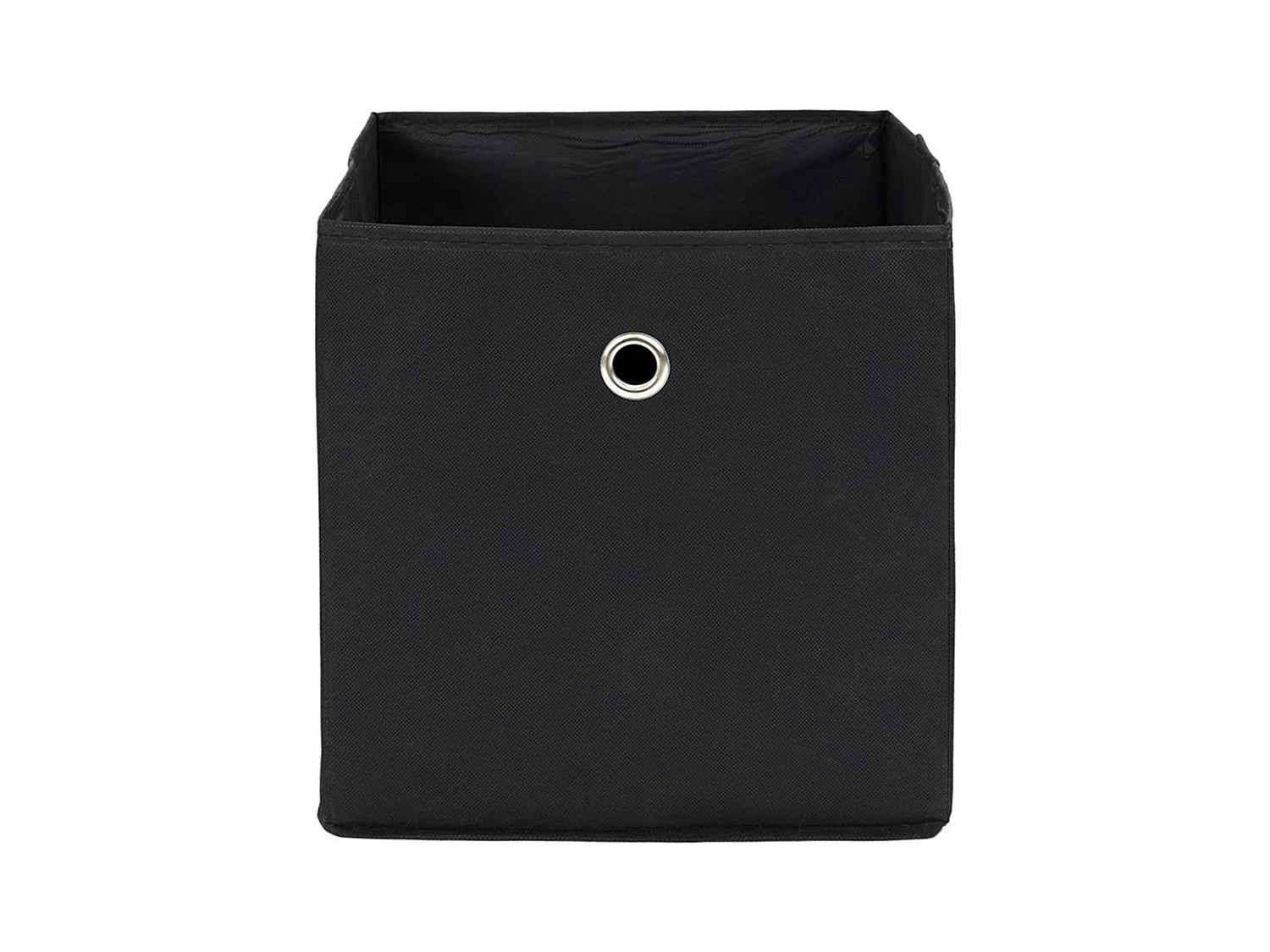 Cube de rangement 30x30x30 cm noir et anneau chromé