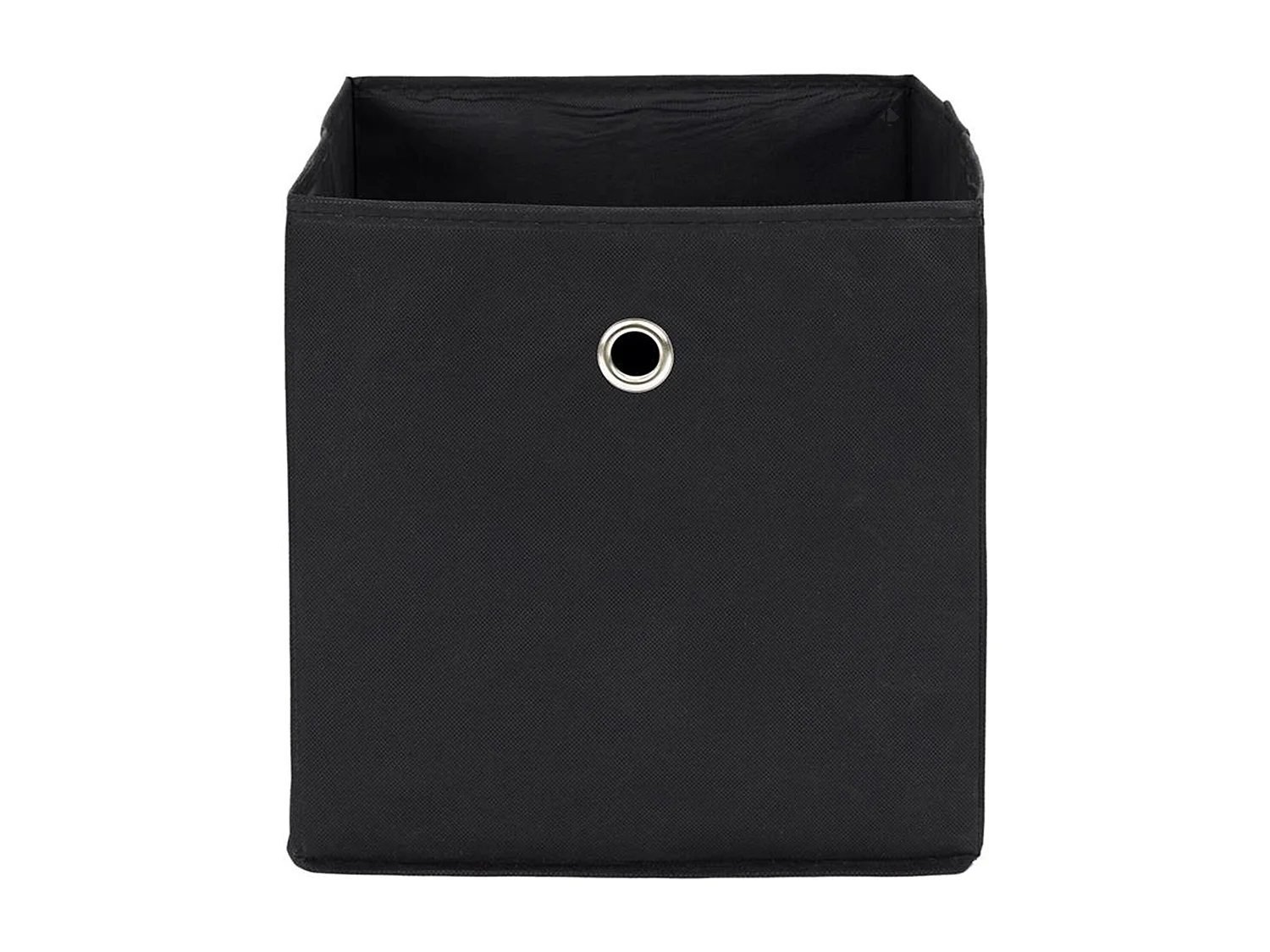 Cube de rangement 30x30x30 cm noir et anneau chromé