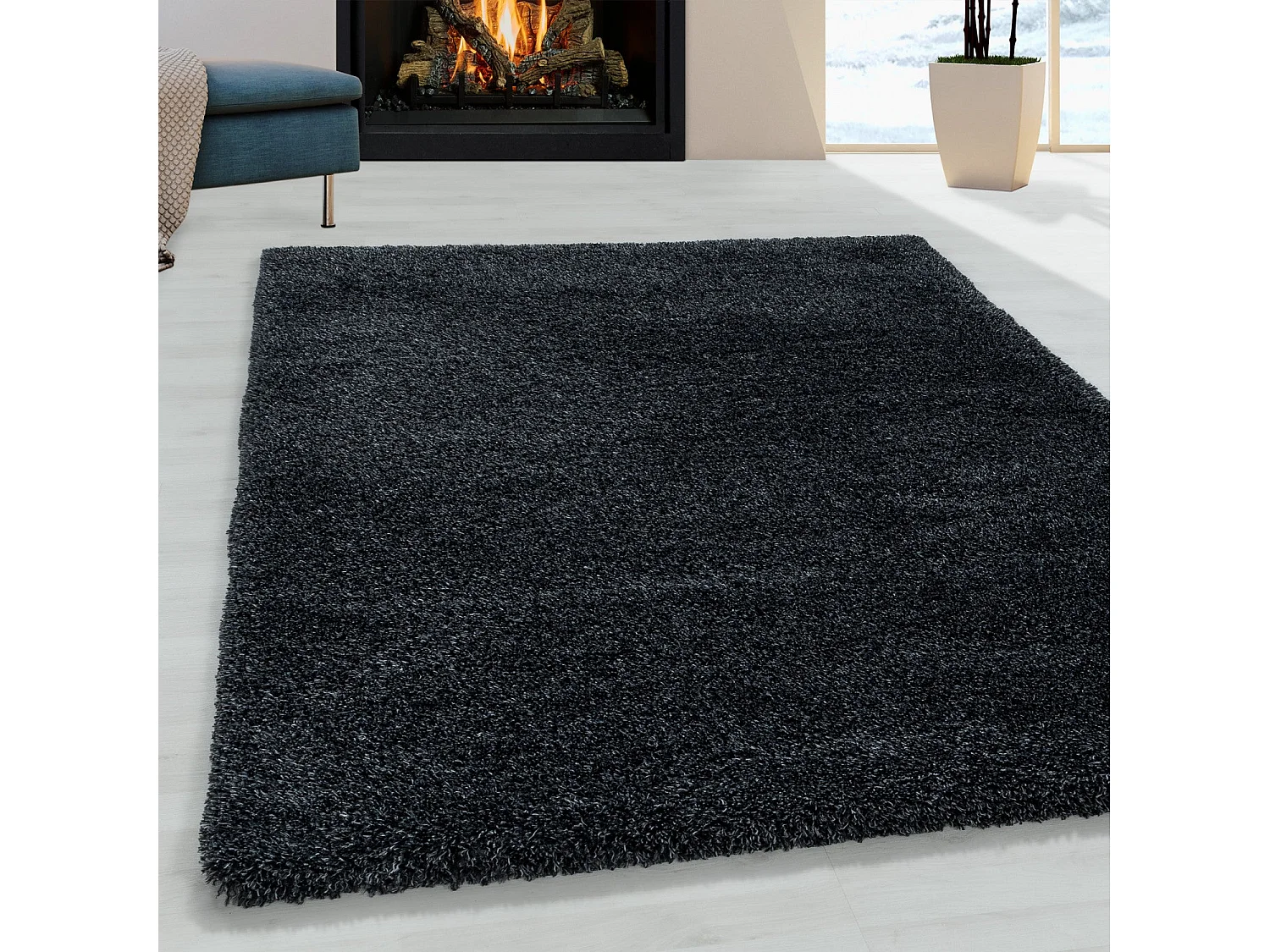 MOELLEUX - Tapis cosy à poils longs - Anthracite 200 x 290 cm