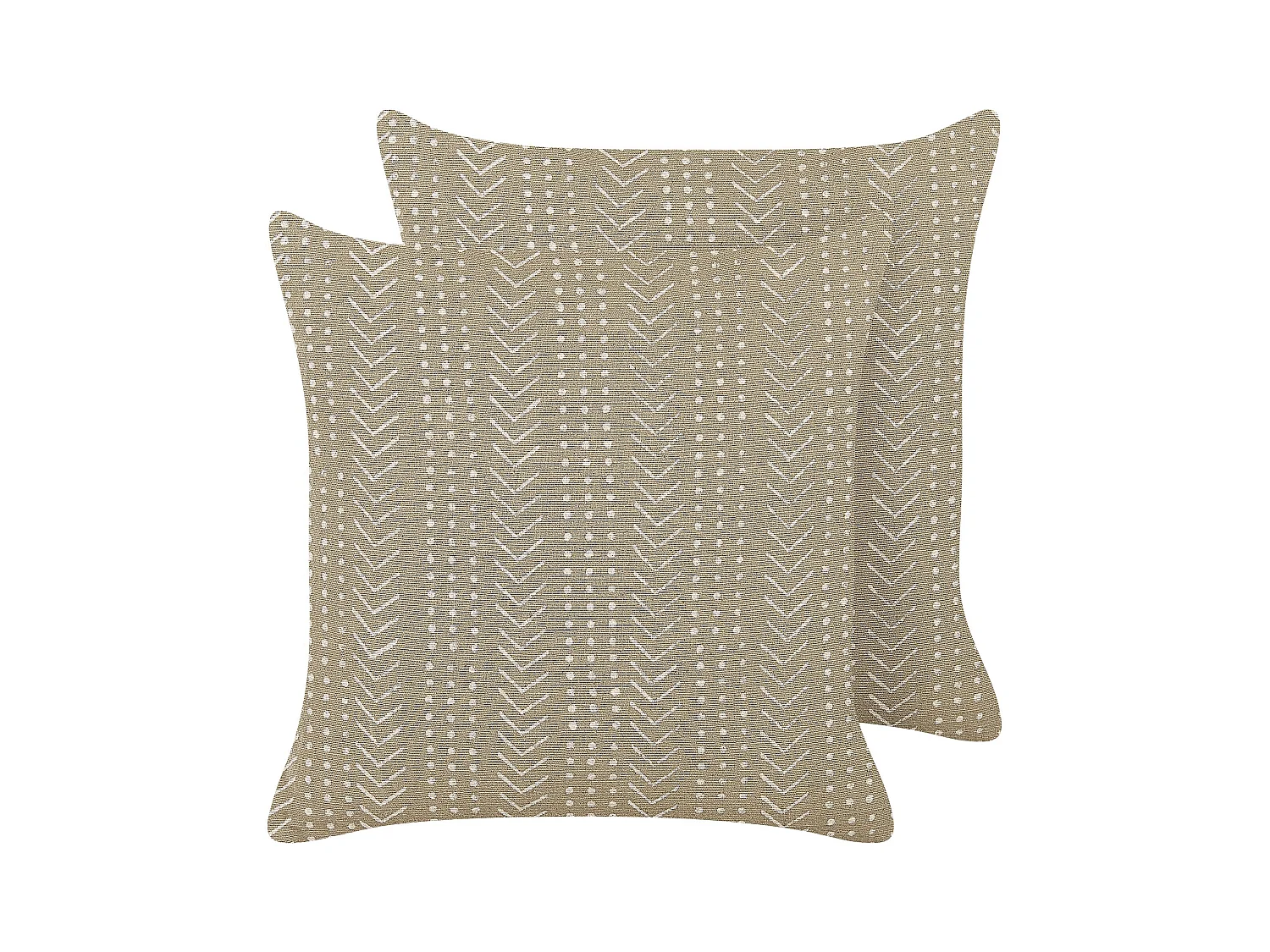 Set van 2 decoratieve kussens SENECIO Katoen 45 x 45 cm Beige Geometrisch patroon