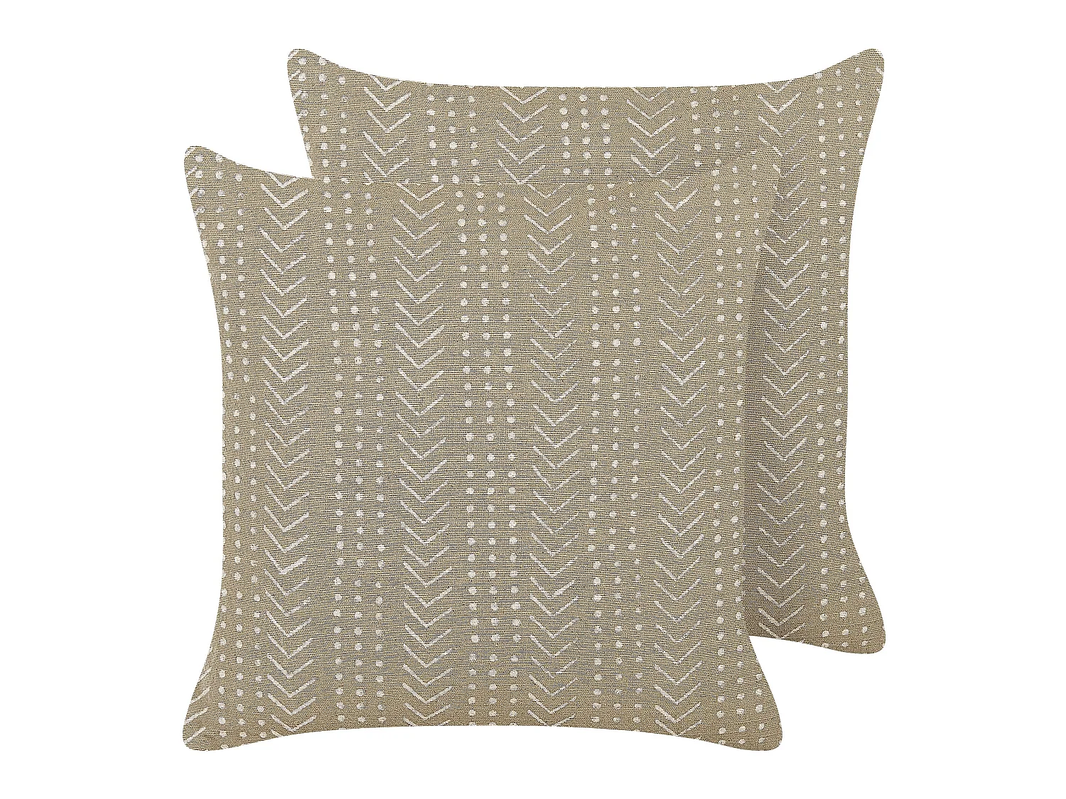 Dekokissen 2er Set SENECIO Baumwolle 45 x 45 cm Beige Geometrisches Muster