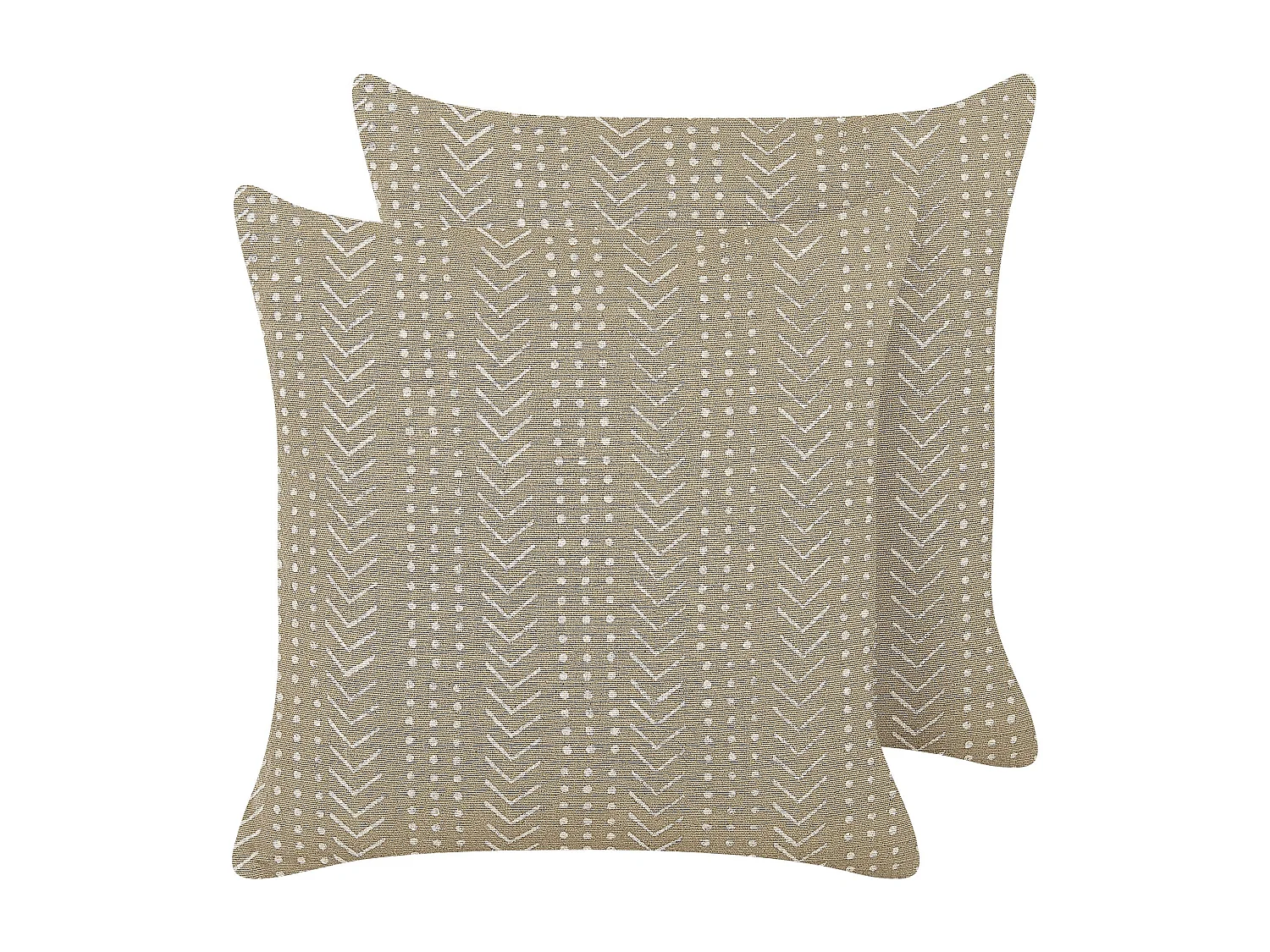 Lot de 2 coussins décoratifs SENECIO Coton 45 x 45 cm Beige Motif géométrique