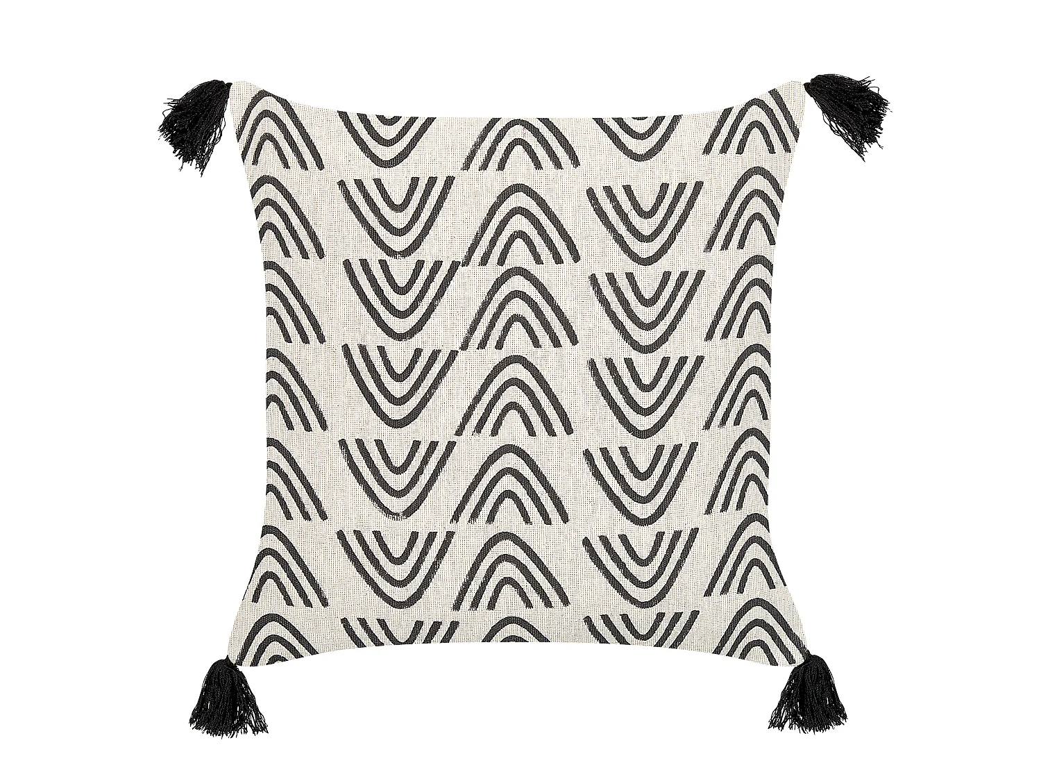 Set med 2 prydnadskuddar MAYS 45 x 45 cm Bomull Vit Geometriskt tryck