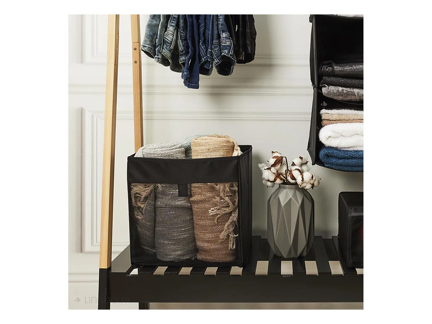 Cube de rangement 30x30x30 cm noir