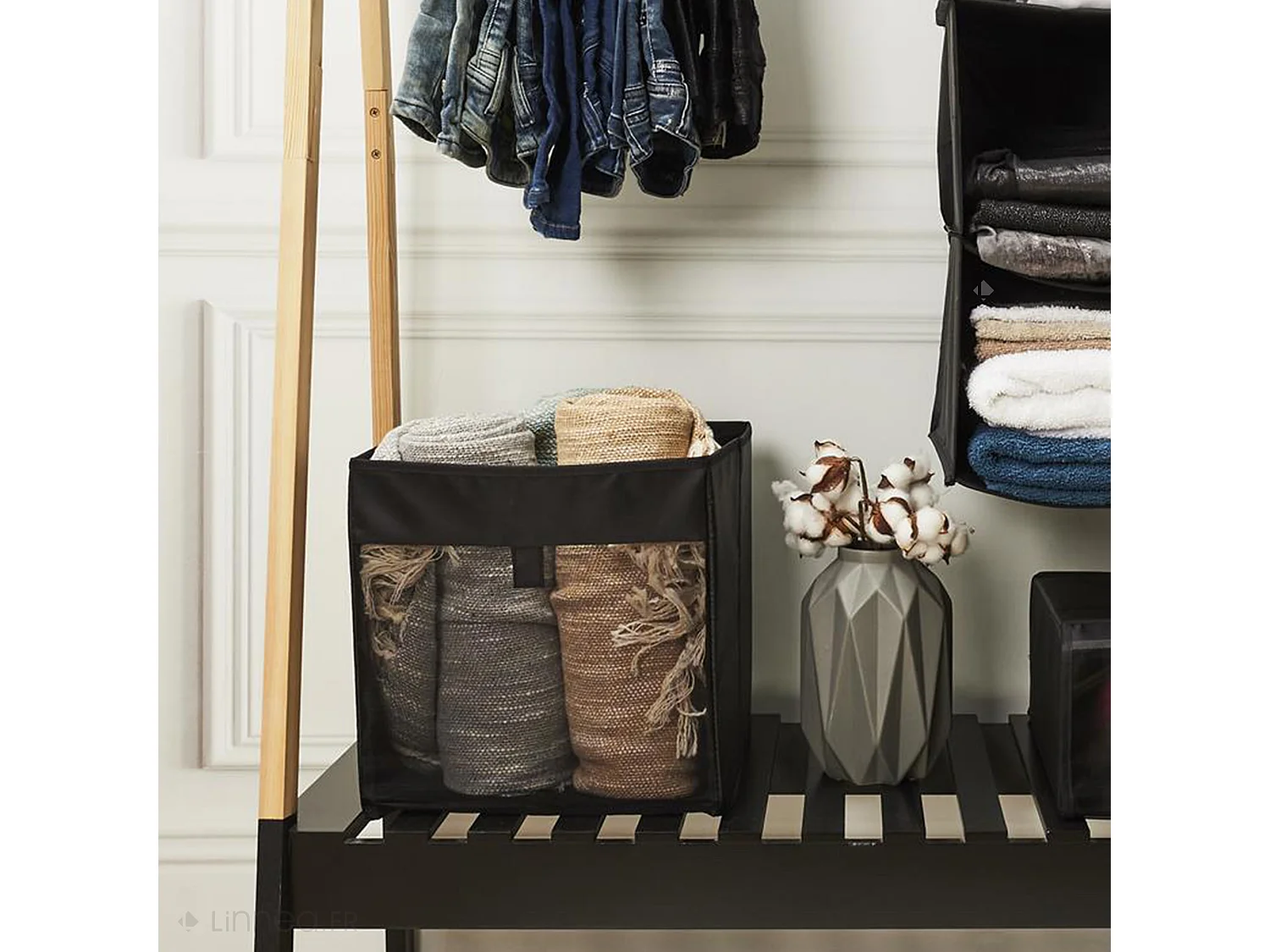 Cube de rangement 30x30x30 cm noir