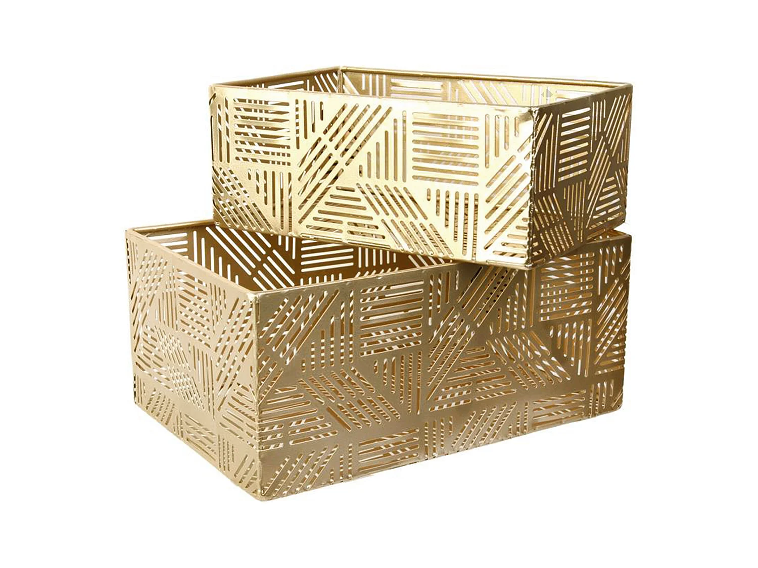 Lot de 2 paniers de rangement 25x17x11 cm en métal