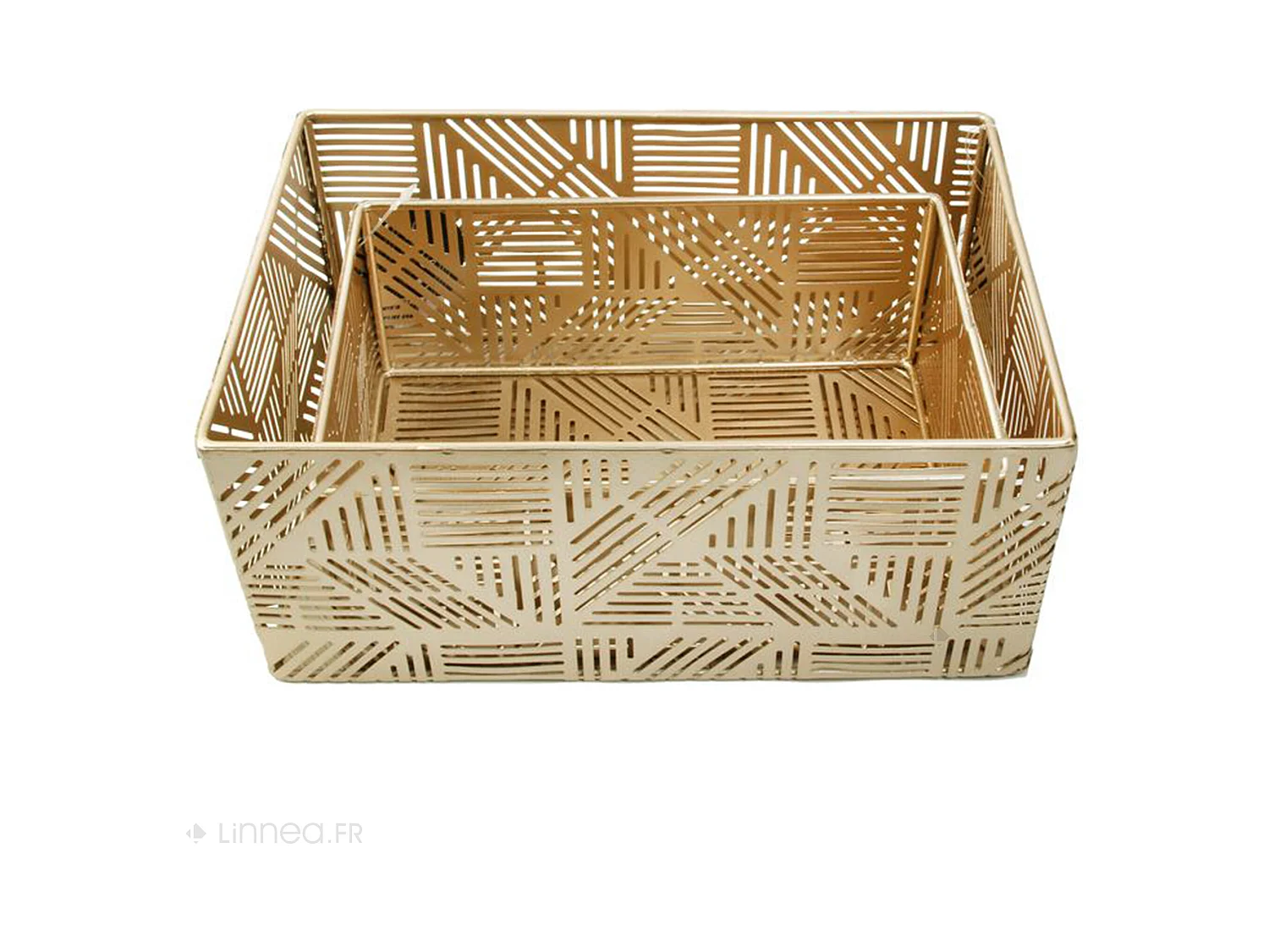 Lot de 2 paniers de rangement 25x17x11 cm en métal