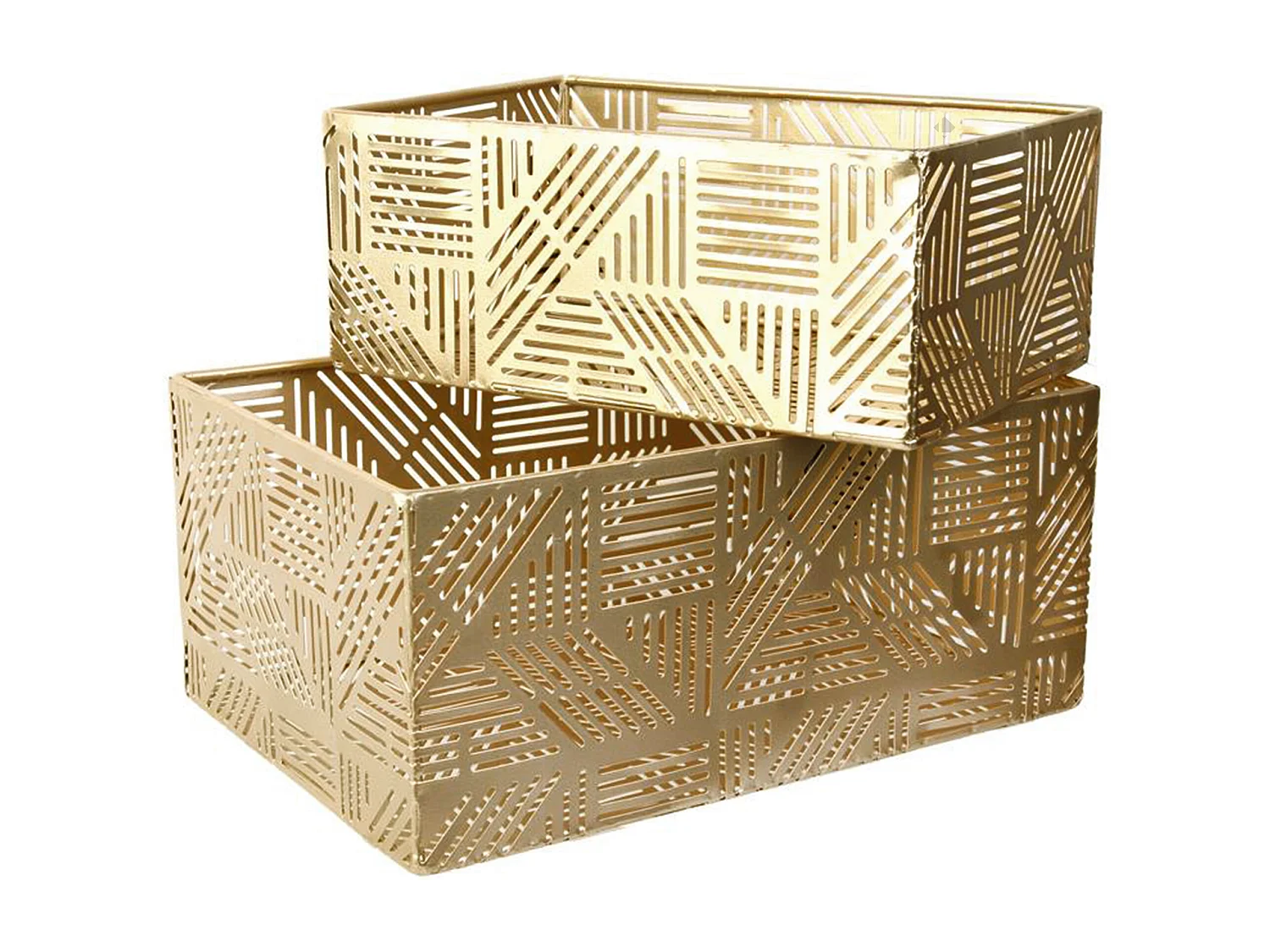 Lot de 2 paniers de rangement 25x17x11 cm en métal