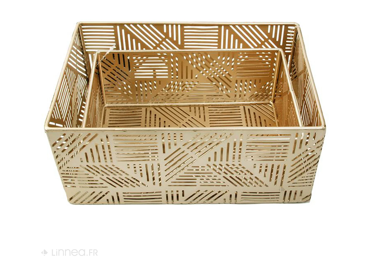 Lot de 2 paniers de rangement 25x17x11 cm en métal