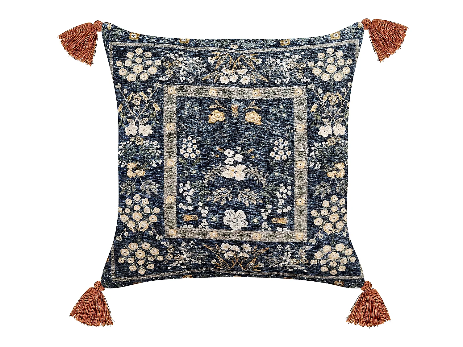 Cuscino decorativo PANAX Velluto 45 x 45 cm Multicolore Trama floreale