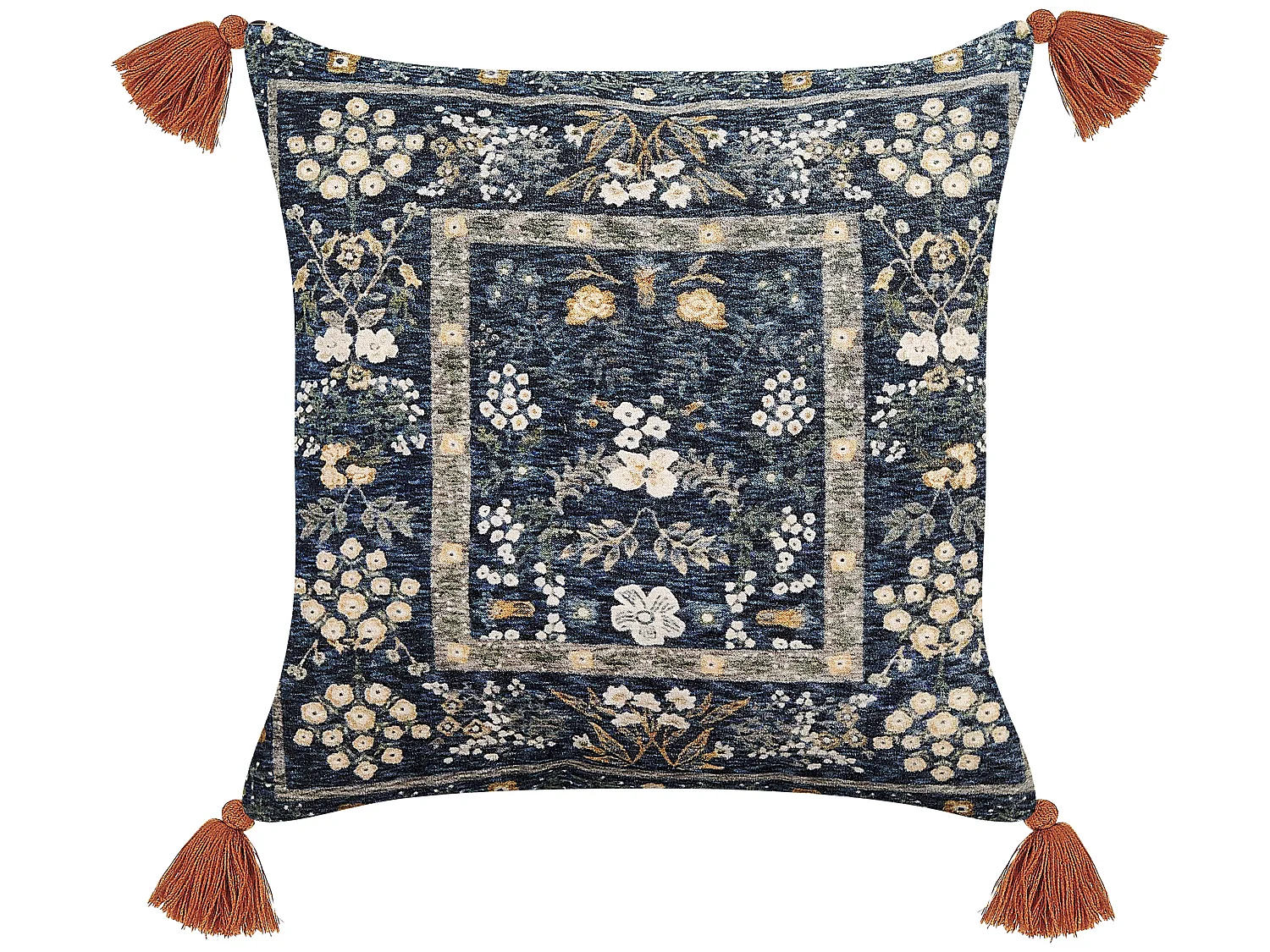 Almofada decorativa PANAX Veludo 45 x 45 cm Multicolor Padrão floral