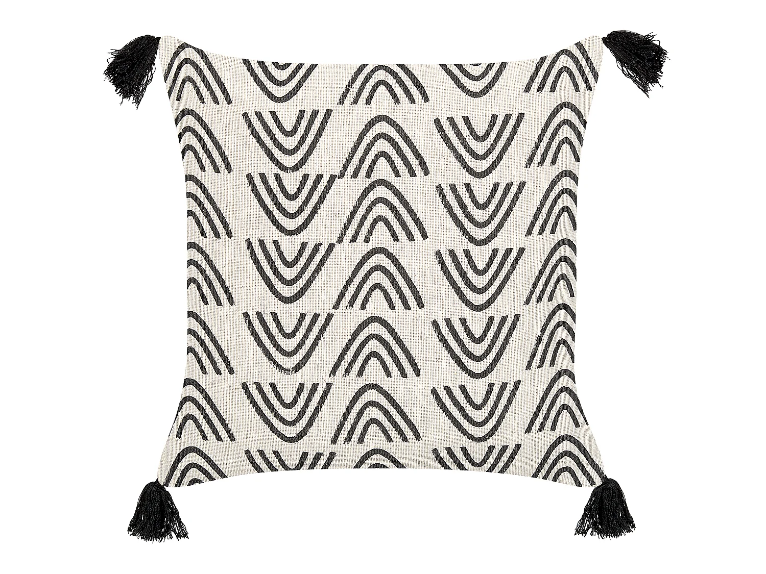 Coussin MAYS Coton 45 x 45 cm Blanc Motif géométrique