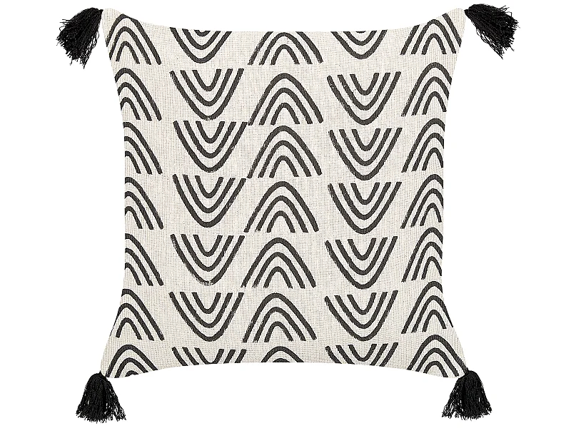 Cuscino decorativo MAYS Cotone 45 x 45 cm Bianco Trama geometrica