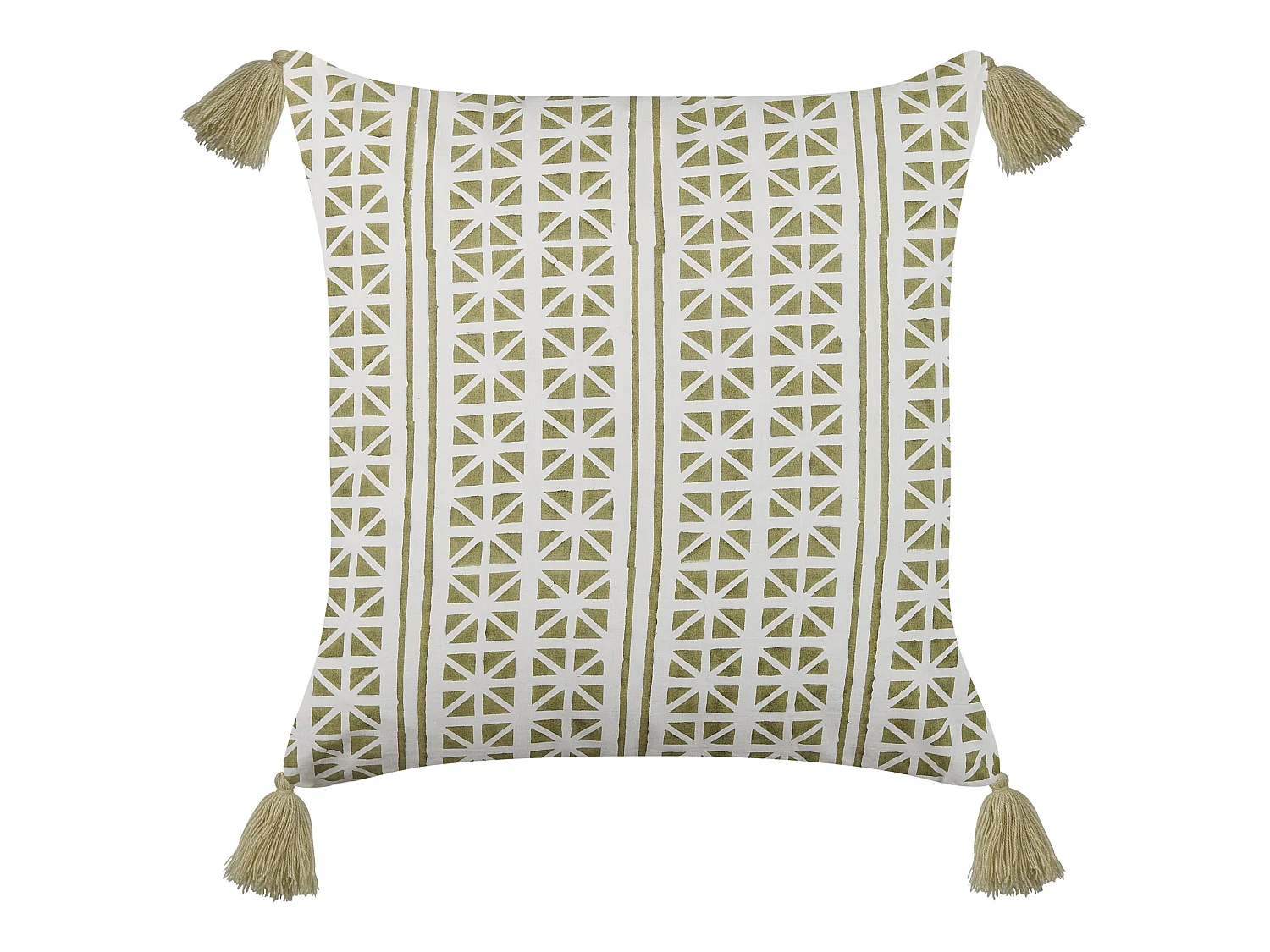 Lot de 2 coussins décoratifs SYRINGA Coton 45 x 45 cm Vert Motif géométrique