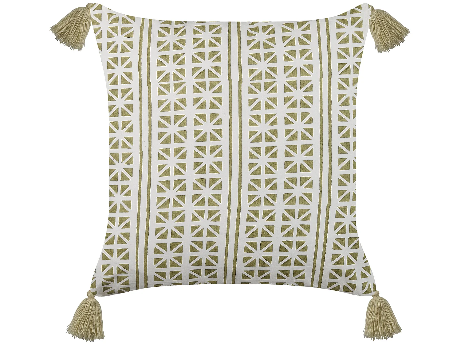 Lot de 2 coussins décoratifs SYRINGA Coton 45 x 45 cm Vert Motif géométrique