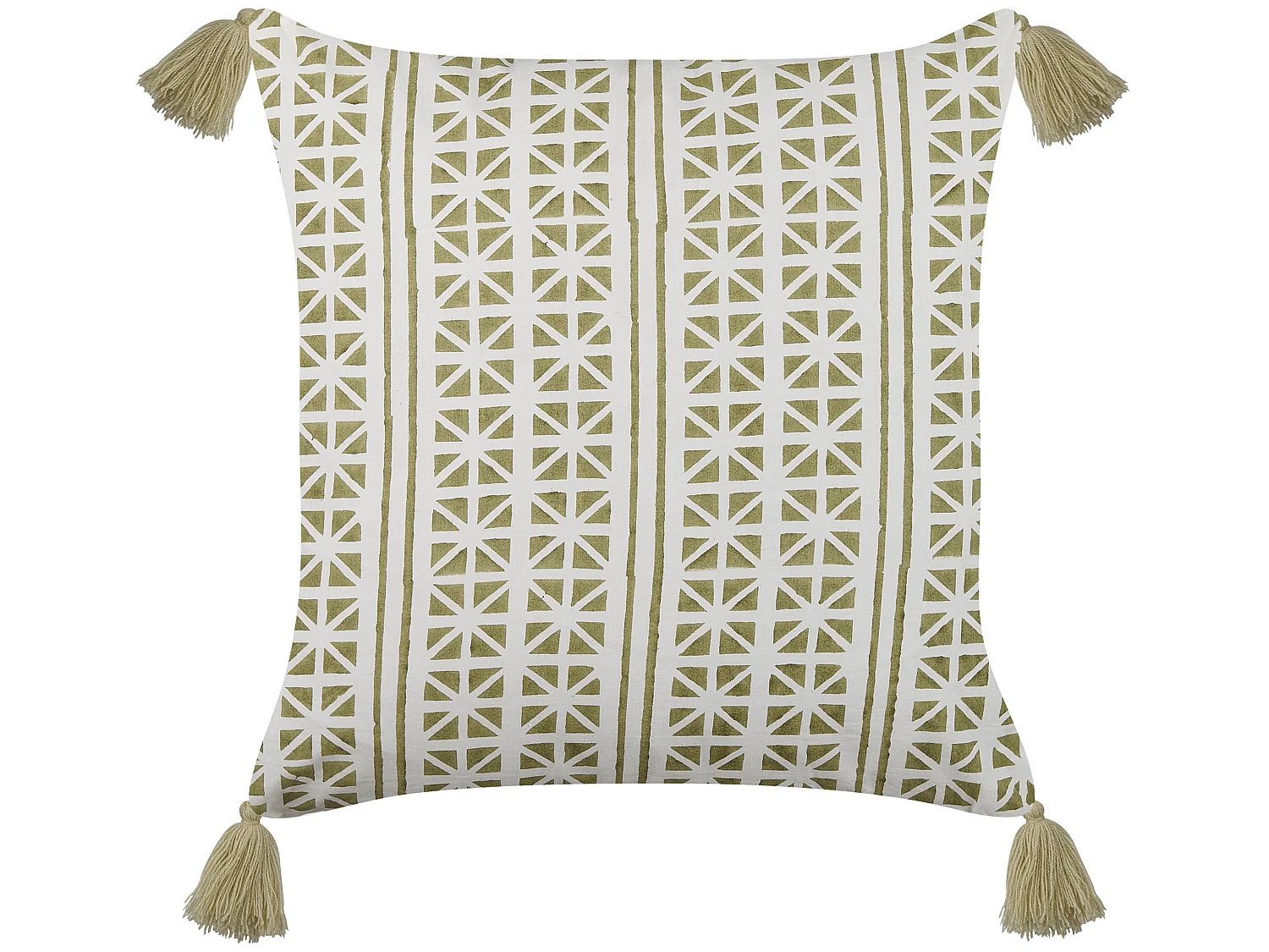 Set van 2 decoratieve kussens SYRINGA Katoen 45 x 45 cm Groen Geometrisch patroon
