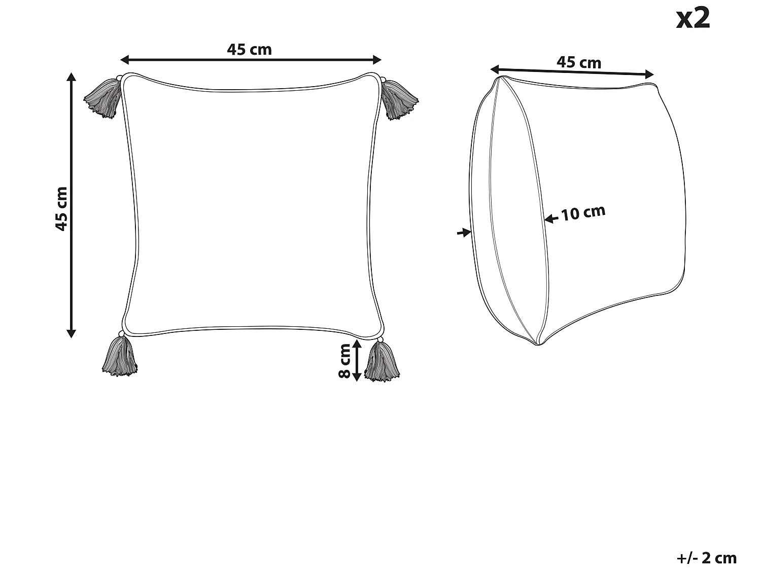 Set van 2 decoratieve kussens SYRINGA Katoen 45 x 45 cm Groen Geometrisch patroon