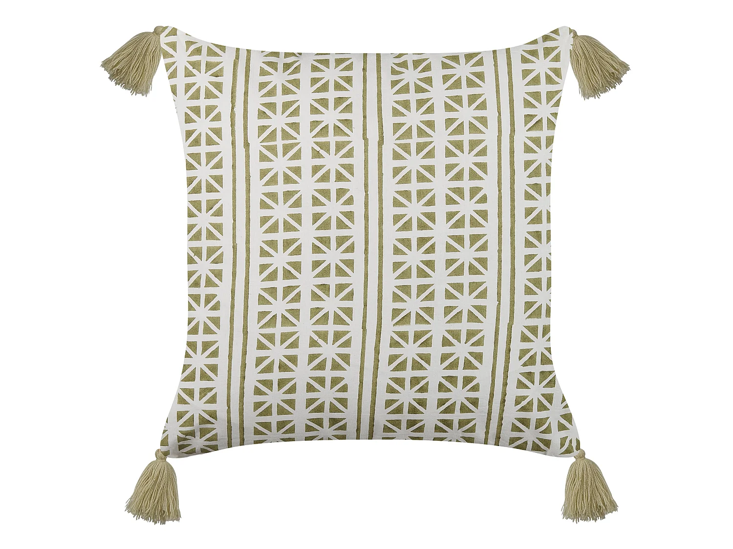 Set med 2 prydnadskuddar SYRINGA 45 x 45 cm Bomull Grön Geometriskt tryck