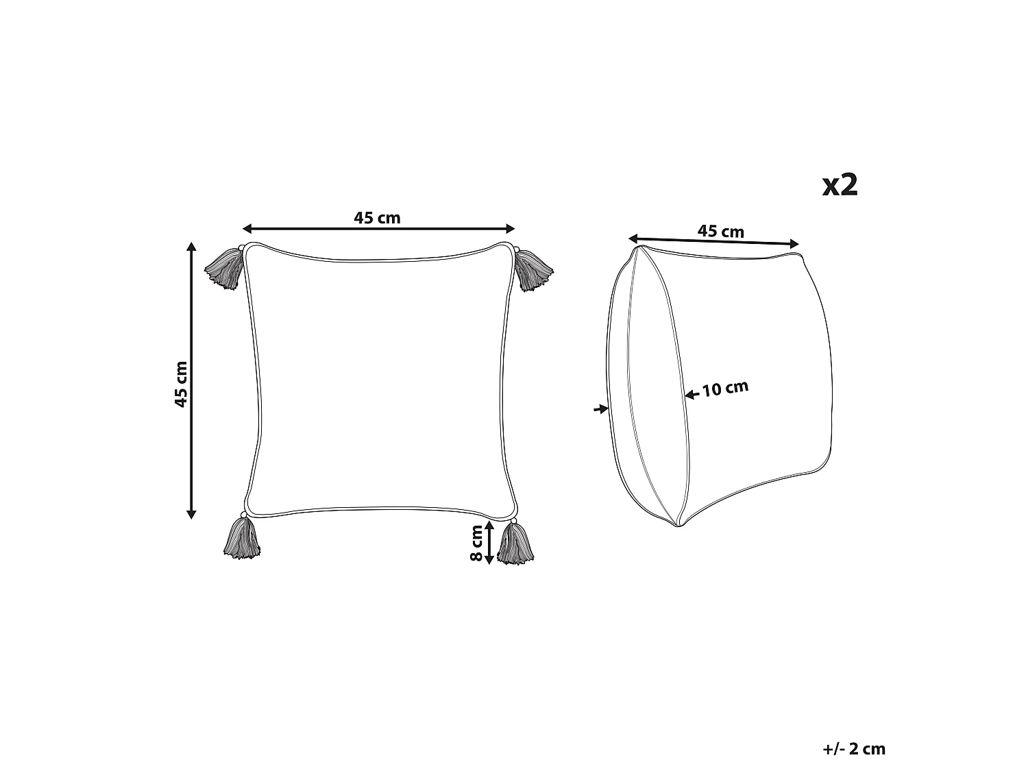 Set med 2 prydnadskuddar SYRINGA 45 x 45 cm Bomull Grön Geometriskt tryck