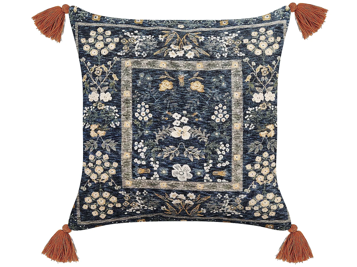 Conjunto de 2 almofadas decorativas PANAX Veludo 45 x 45 cm Multicolor Padrão floral