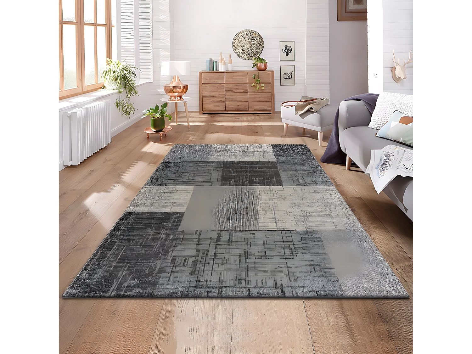 MILAN - Tapis d'inspiration "Minimal" Beige et Marron 200 x 290 cm
