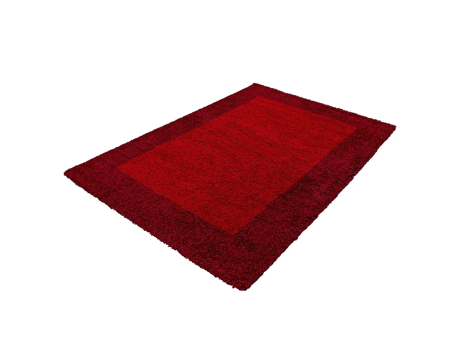 SHAGGY - Tapis à Bordures - Rouge 200 x 290 cm
