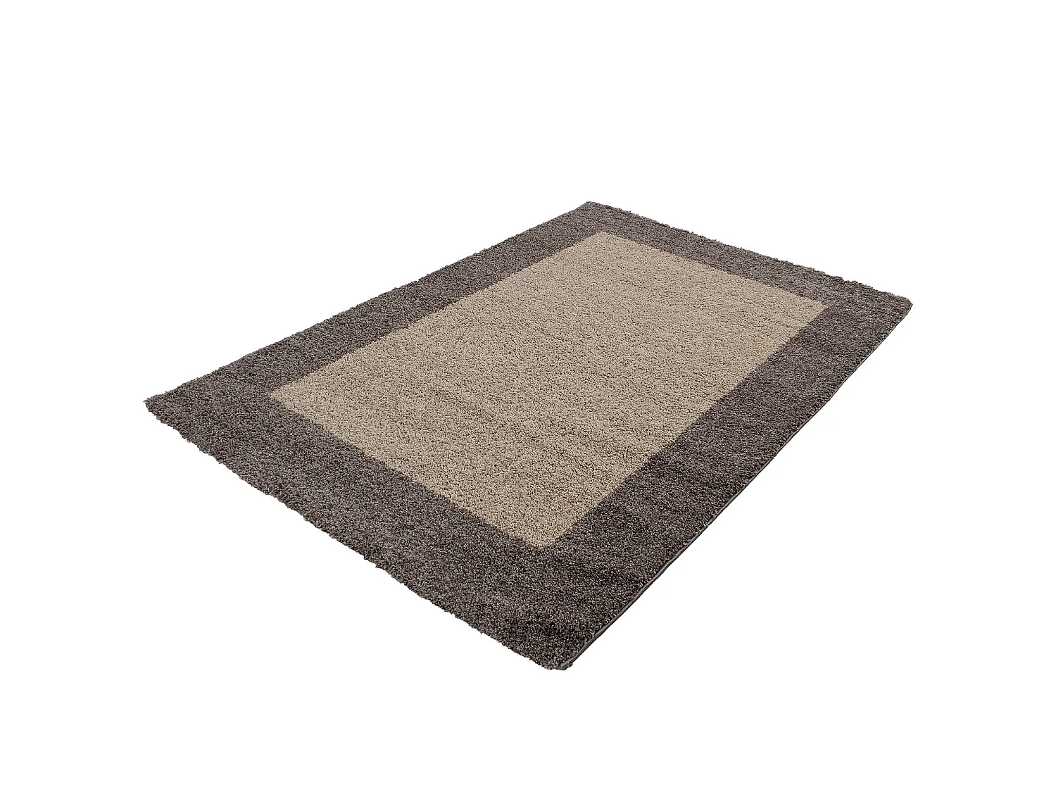 SHAGGY - Tapis à Bordures - Taupe 200 x 290 cm