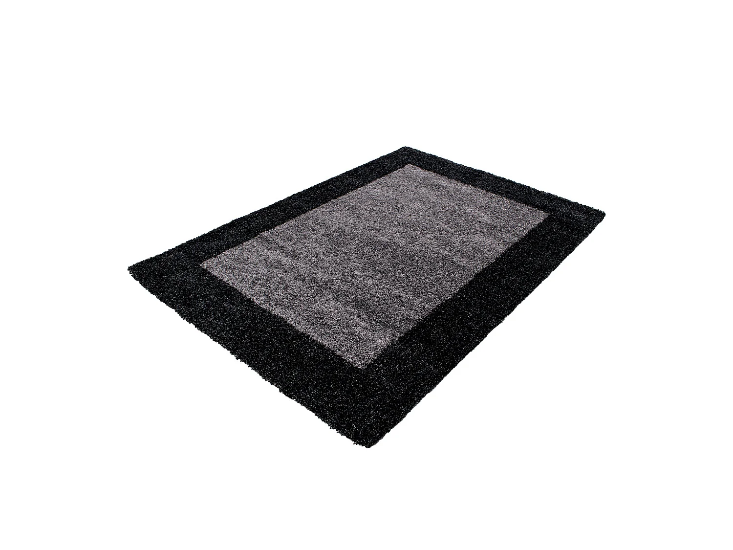 SHAGGY - Tapis à Bordures - Gris Foncé 200 x 290 cm