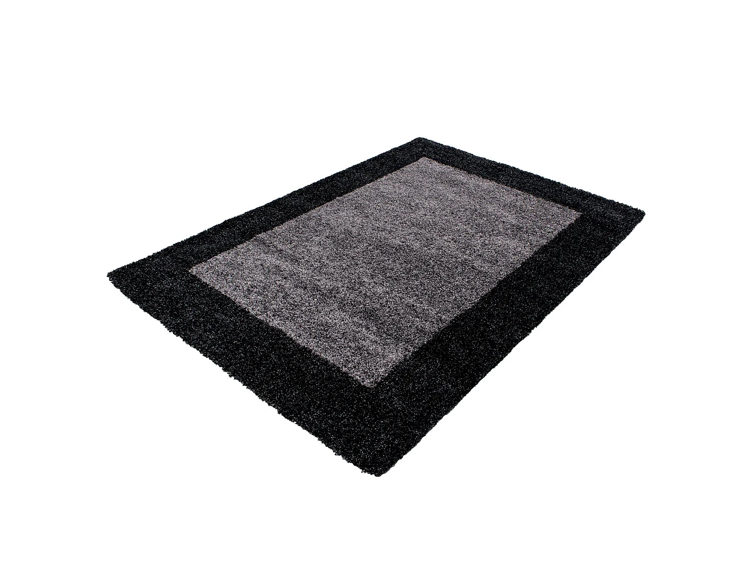 SHAGGY - Tapis à Bordures - Gris Foncé 200 x 290 cm
