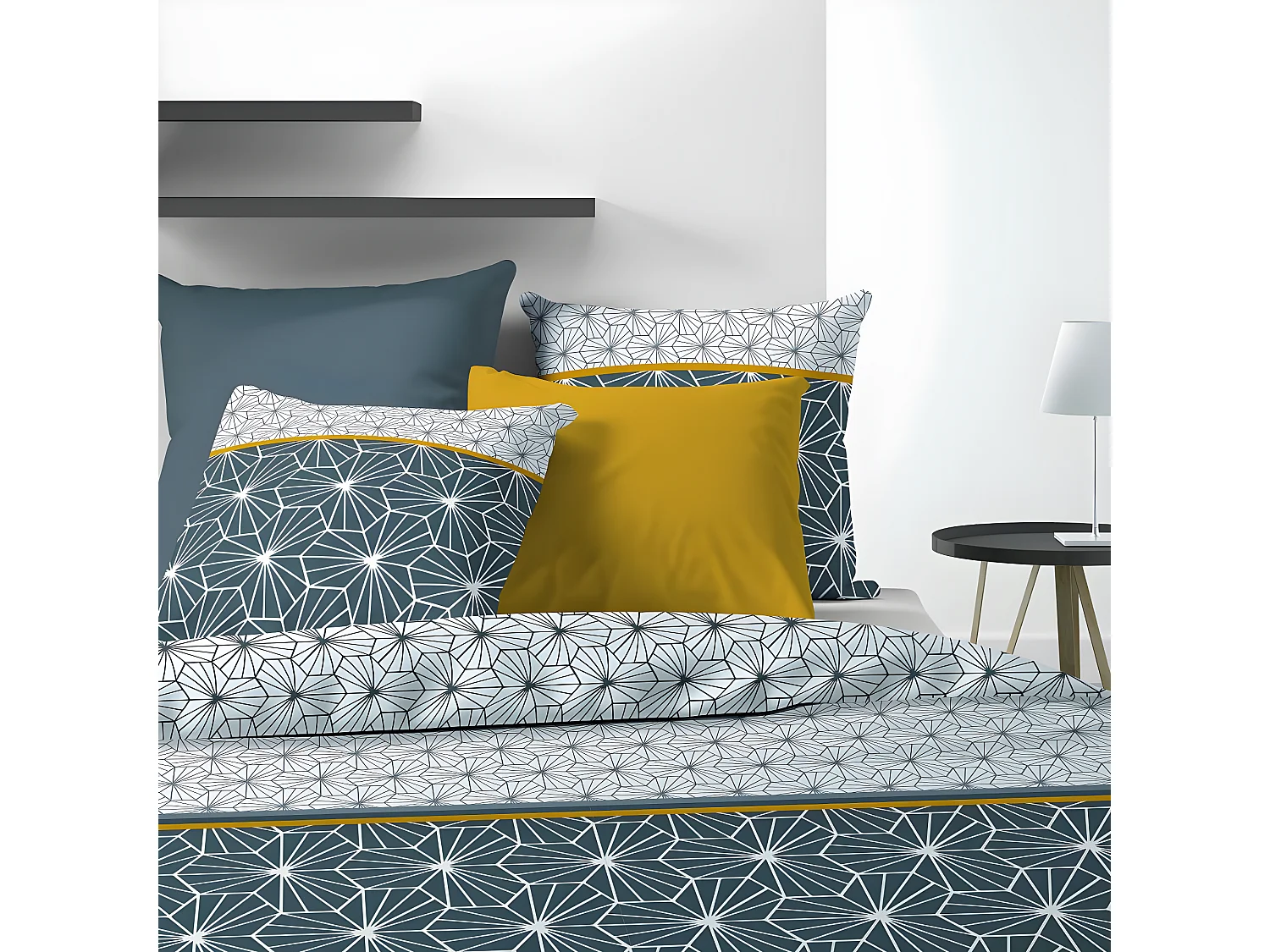 Housse de couette 240x260 cm + 2 taies d'oreiller 100% Coton 57 fils Mijo