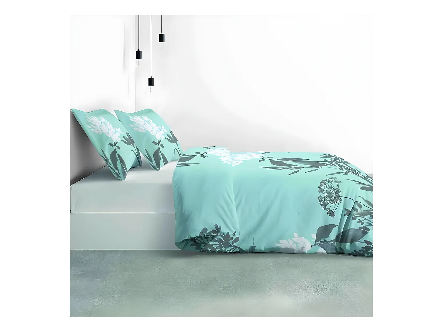 Housse de couette 220x240 cm + 2 taies d'oreiller 65x65 cm 100% Coton 47 fils Lito