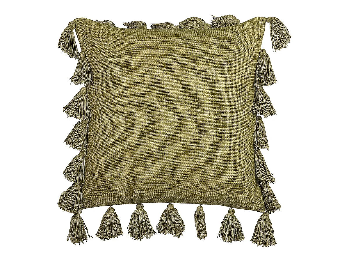 Coussin LYNCHIS Coton 45 x 45 cm Vert olive Unicolore