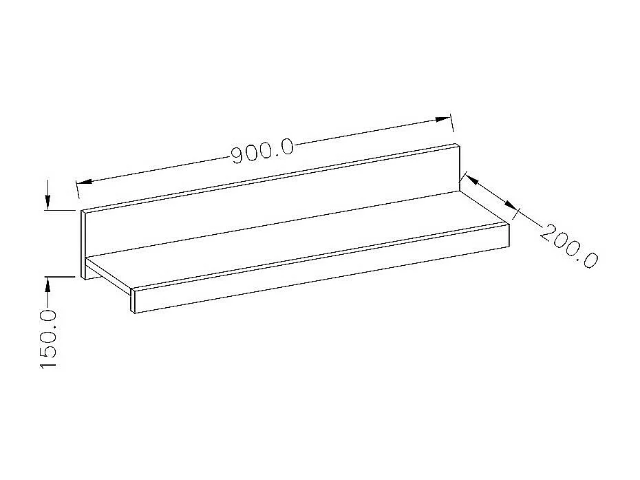 Lot de 2 étagères murales coloris gris effet ardoise. Collection BOMBAY.