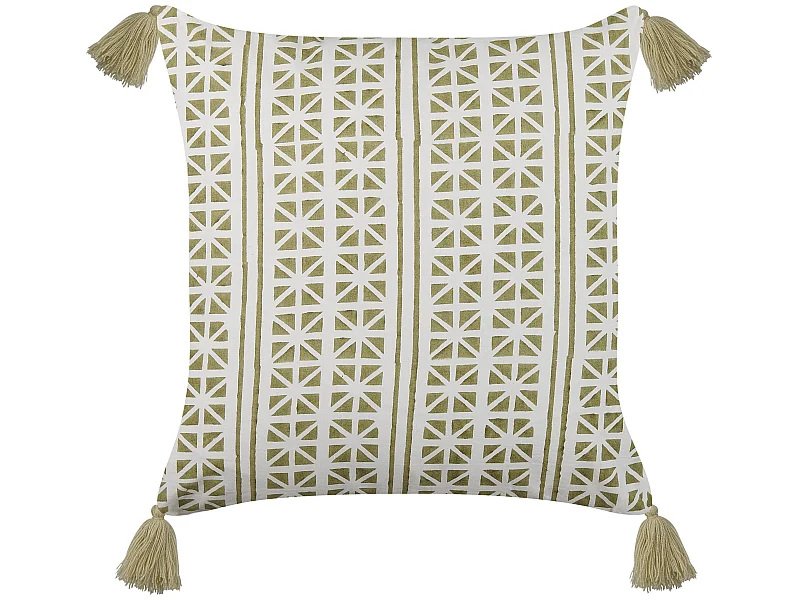 Cuscino decorativo SYRINGA Cotone 45 x 45 cm Verde Trama geometrica