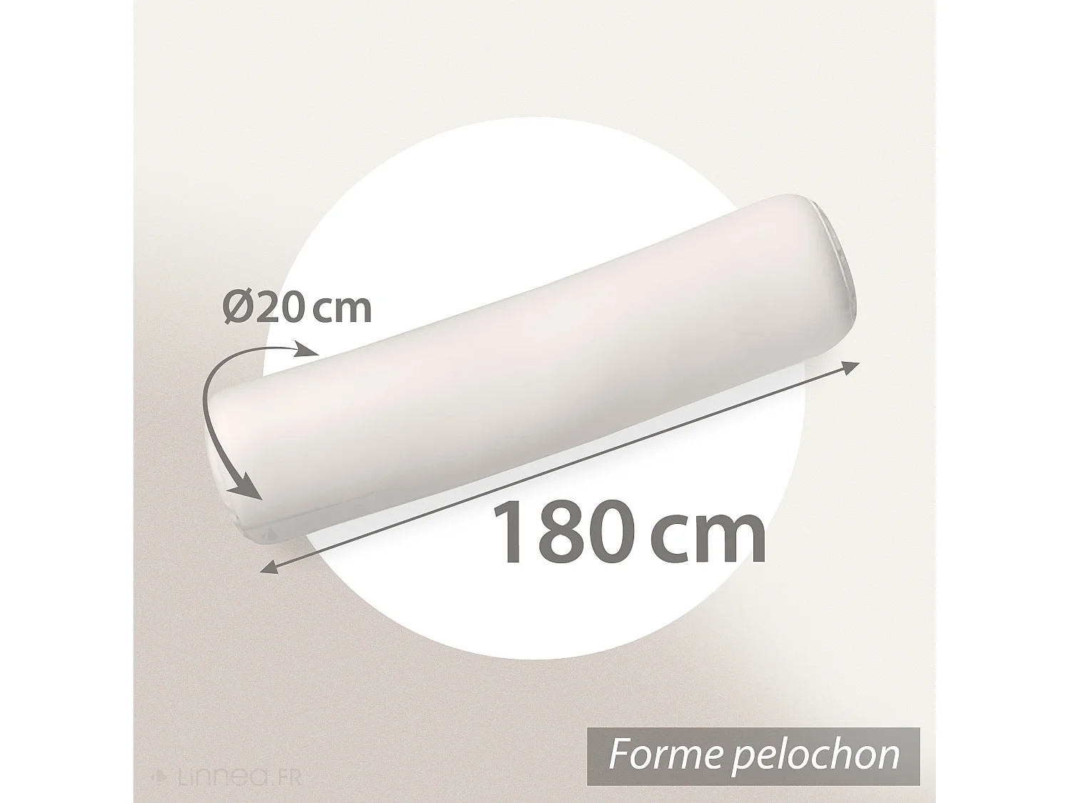 Traversin 180 cm GRIZZ'LIT PLUMES 100% Plumes de Canard