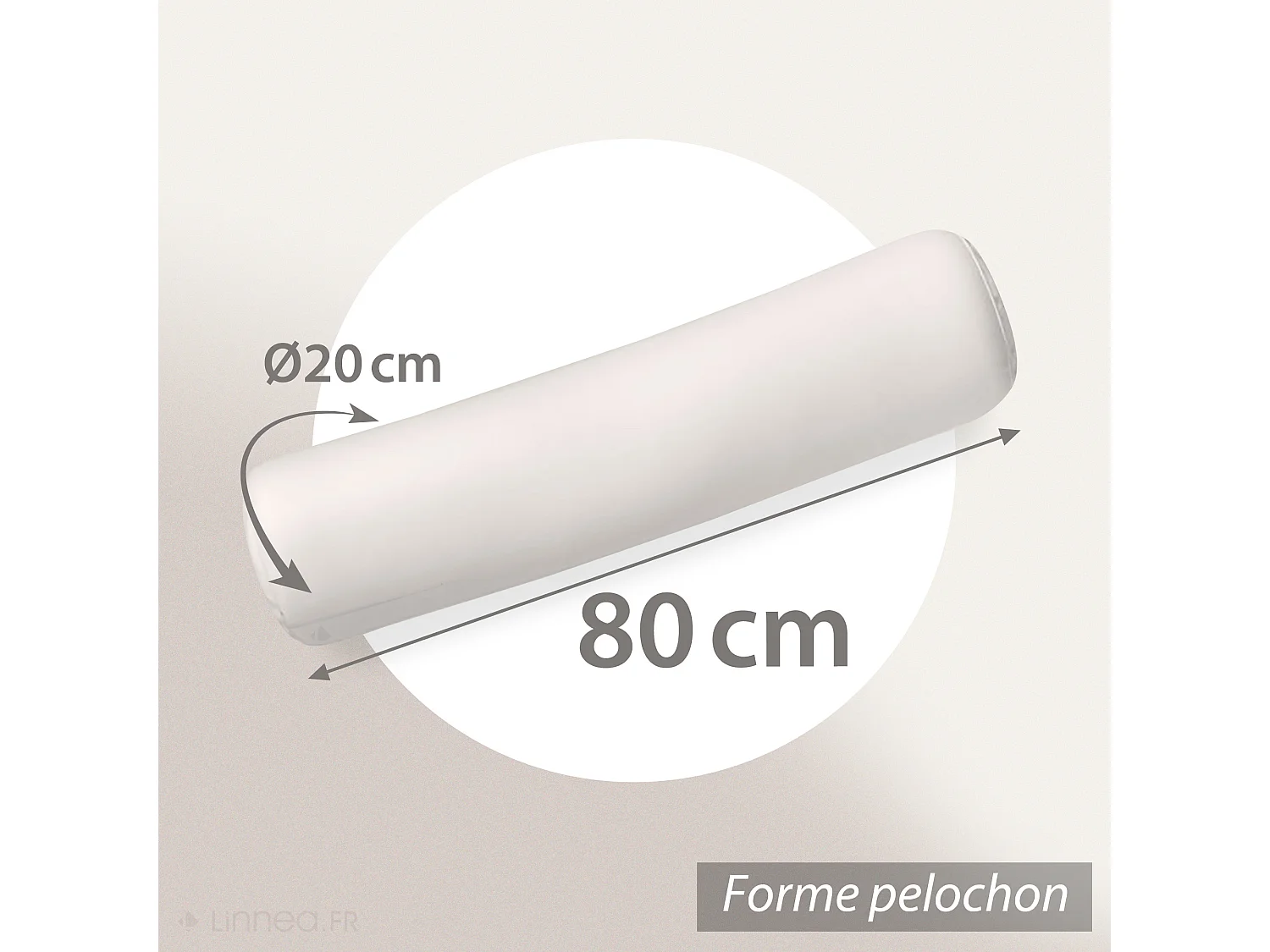Traversin 80 cm GRIZZ'LIT PLUMES 100% Plumes de Canard