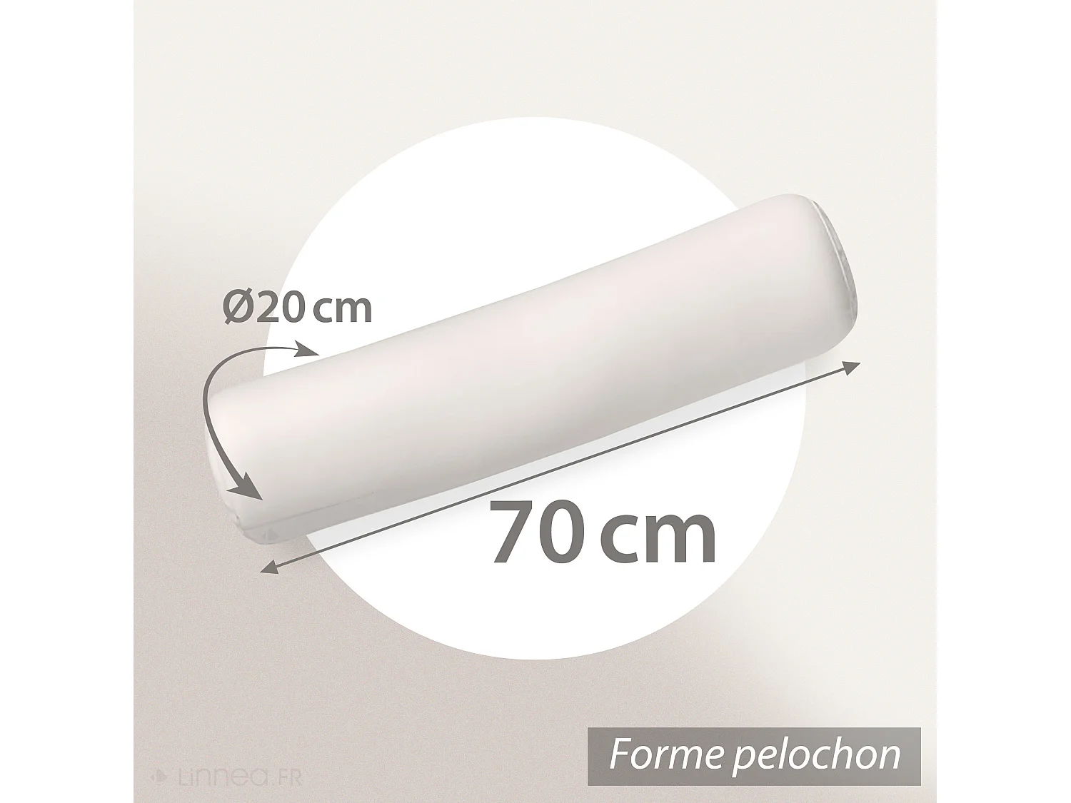 Traversin 70 cm GRIZZ'LIT PLUMES 100% Plumes de Canard